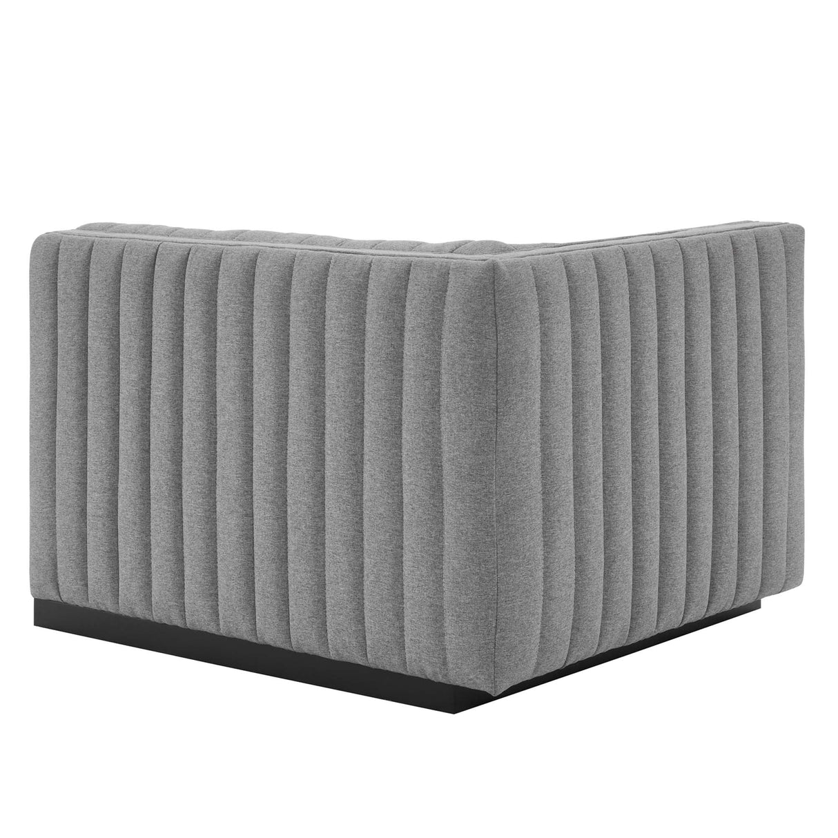 Channel Tufted Upholstered Fabric Left-Arm Sectional Chair 37 Inch