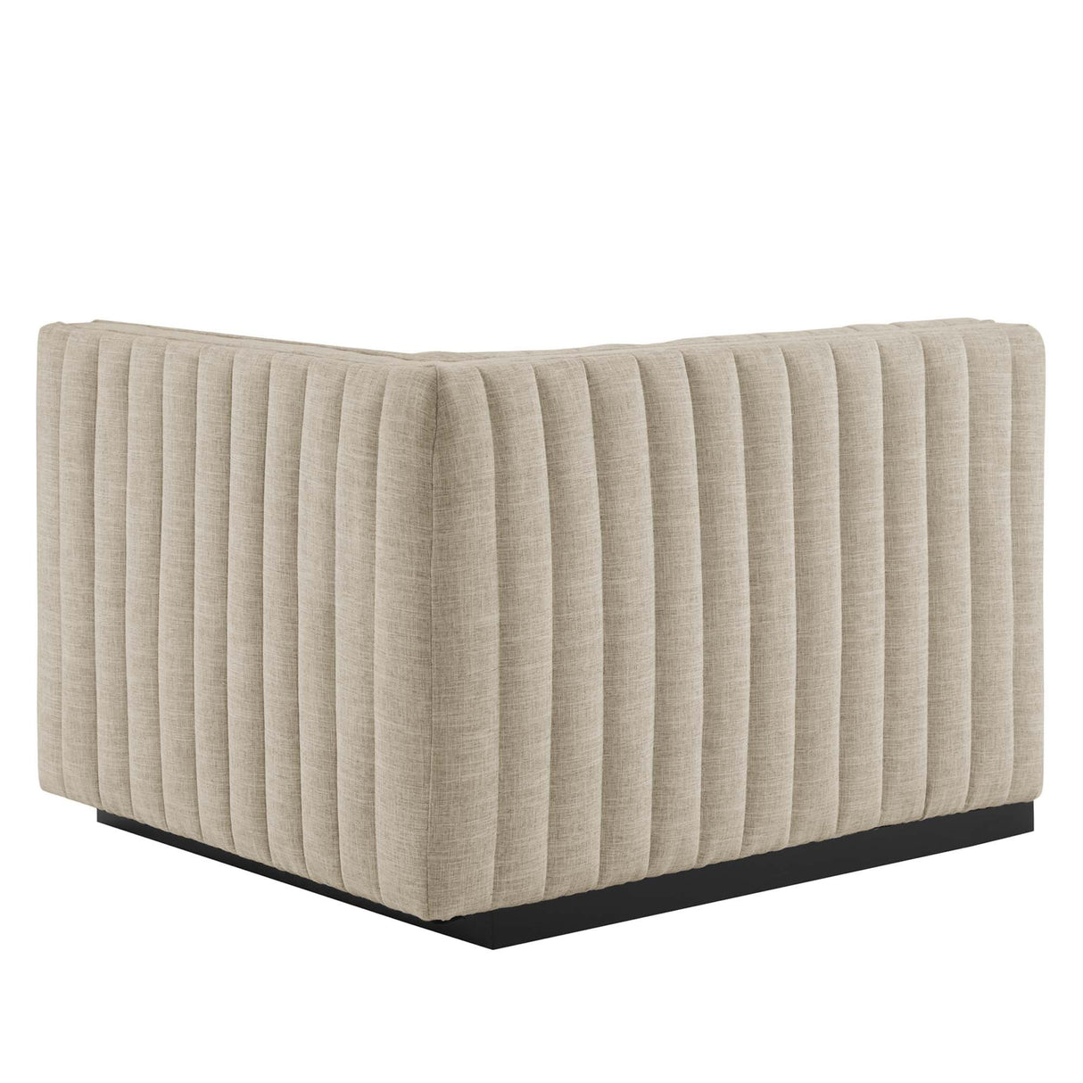 Channel Tufted Upholstered Fabric Right-Arm Sectional Chair 37 Inch