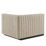 Channel Tufted Upholstered Fabric Right-Arm Sectional Chair 37 Inch