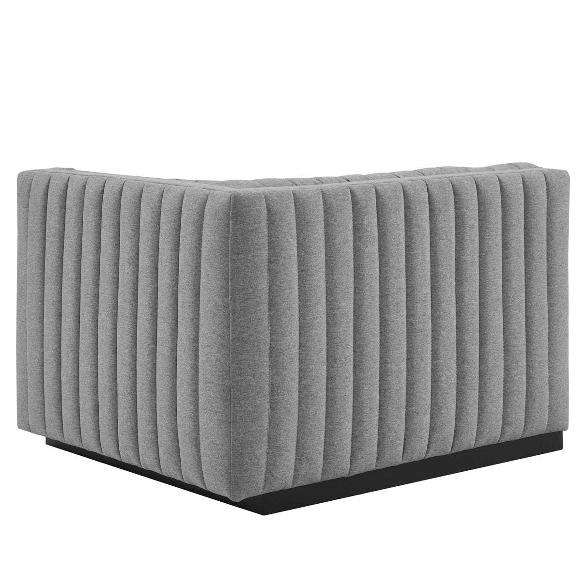 Channel Tufted Upholstered Fabric Right-Arm Sectional Chair 37 Inch
