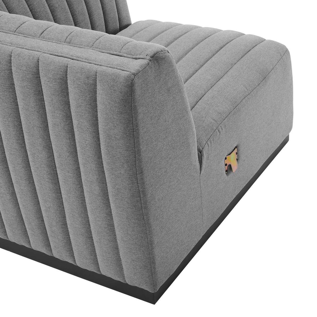 Channel Tufted Upholstered Fabric Right-Arm Sectional Chair 37 Inch