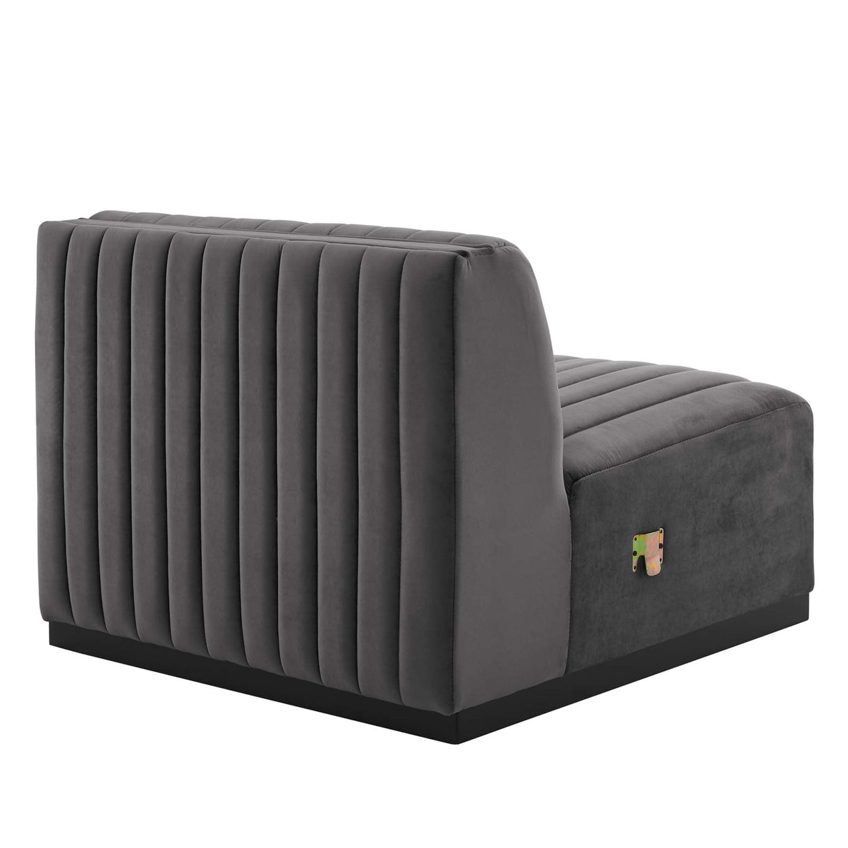Modern Channel Tufted Upholstered Fabric Armless Chair - 37 Inch