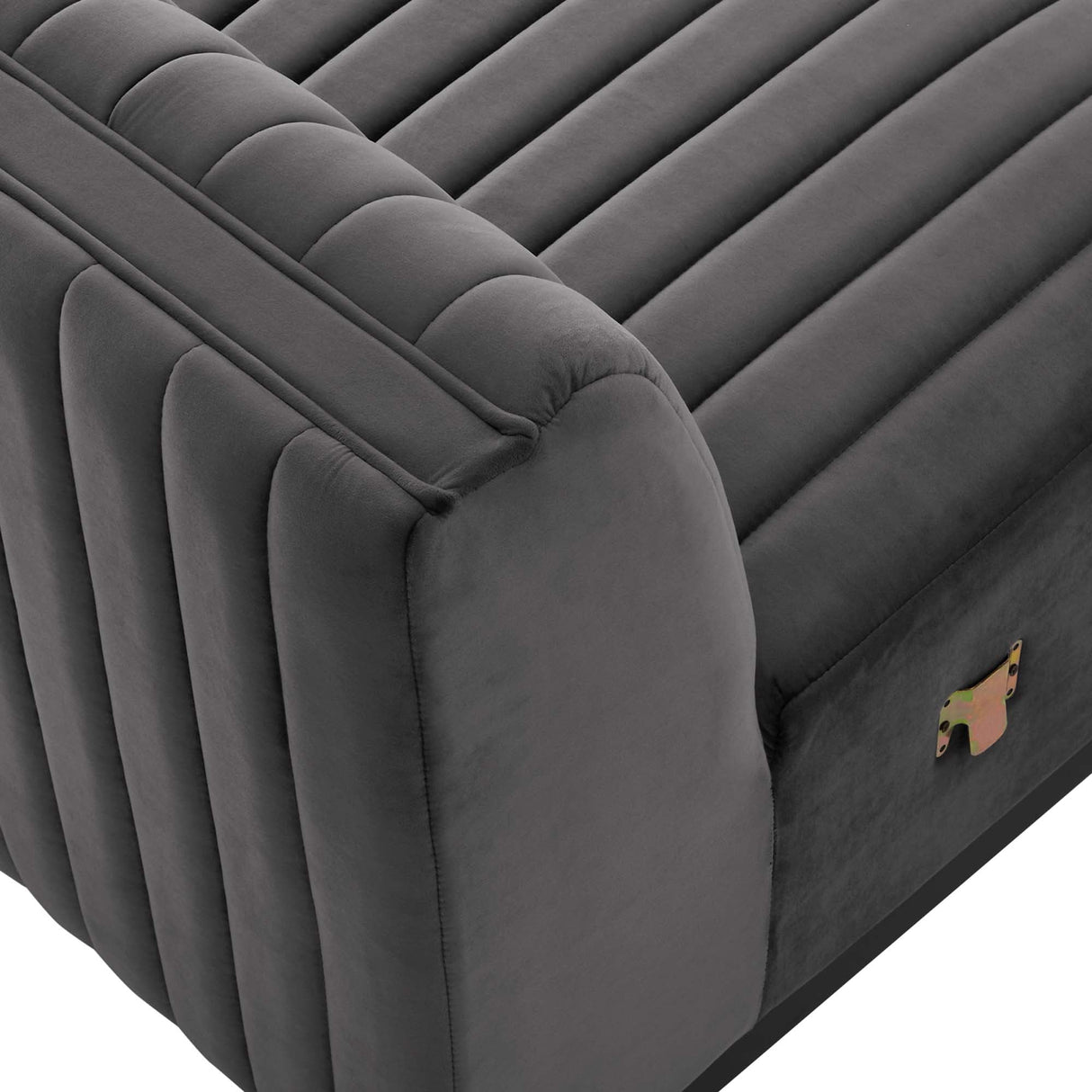 Modern Channel Tufted Upholstered Fabric Armless Chair - 37 Inch