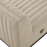 Modern Channel Tufted Upholstered Fabric Armless Chair - 37 Inch