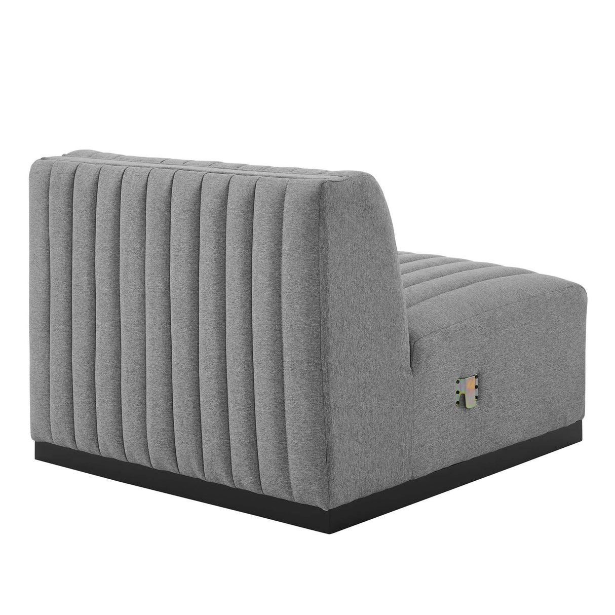 Modern Channel Tufted Upholstered Fabric Armless Chair - 37 Inch