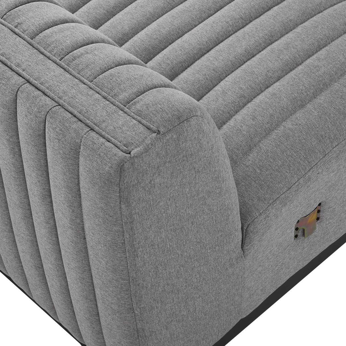 Modern Channel Tufted Upholstered Fabric Armless Chair - 37 Inch