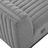 Modern Channel Tufted Upholstered Fabric Armless Chair - 37 Inch