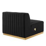 Channel Tufted Performance Velvet Upholstered Armless Chair 36 Inch