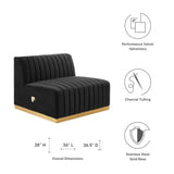 Channel Tufted Performance Velvet Upholstered Armless Chair 36 Inch