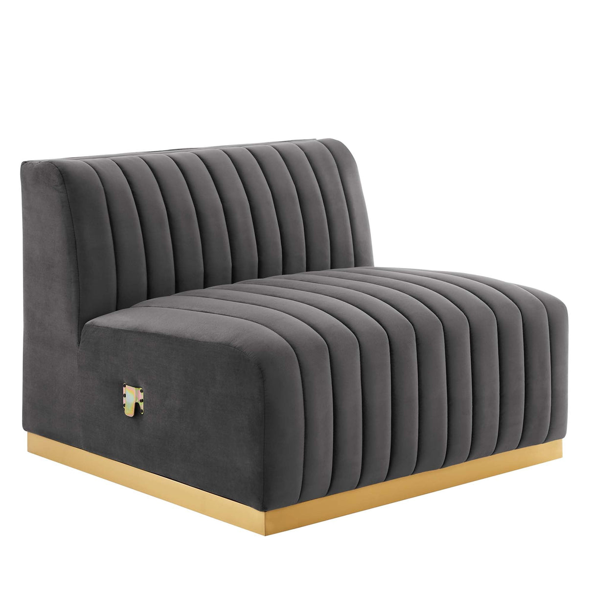 Channel Tufted Performance Velvet Upholstered Armless Chair 36 Inch