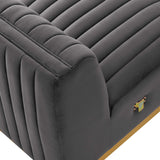 Channel Tufted Performance Velvet Upholstered Armless Chair 36 Inch