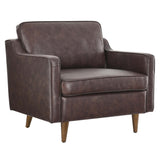 36 Inch Genuine Top-Grain Leather Accent Armchair