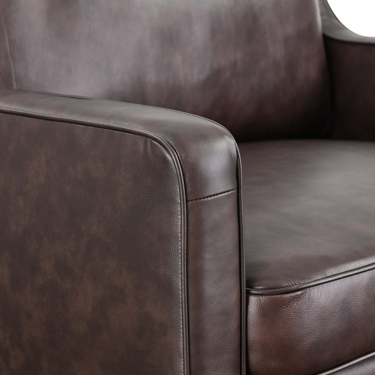 36 Inch Genuine Top-Grain Leather Accent Armchair
