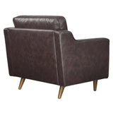 36 Inch Genuine Top-Grain Leather Accent Armchair