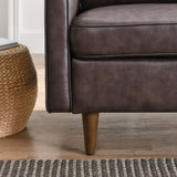 36 Inch Genuine Top-Grain Leather Accent Armchair