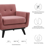 36 Inch Performance Velvet Armchair
