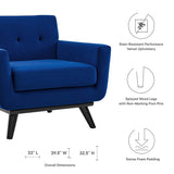 36 Inch Performance Velvet Armchair