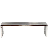 60 Inch Tubular Stainless Steel Bench with Linear Conduit Design in Silver