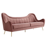 Victorian Channel Tufted Performance Velvet Sofa