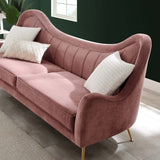 Victorian Channel Tufted Performance Velvet Sofa