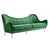 Victorian Channel Tufted Performance Velvet Sofa