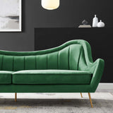 Victorian Channel Tufted Performance Velvet Sofa