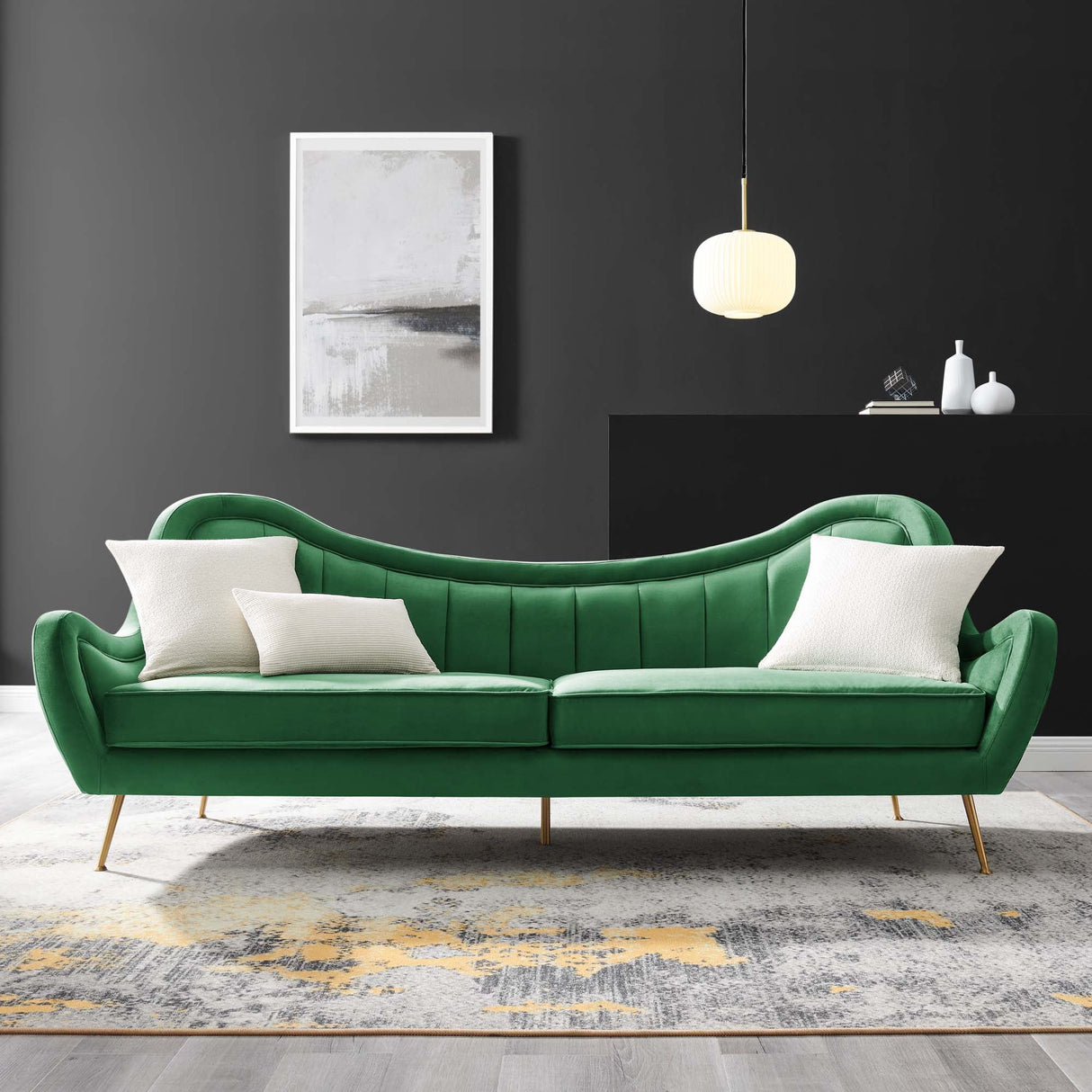 Victorian Channel Tufted Performance Velvet Sofa