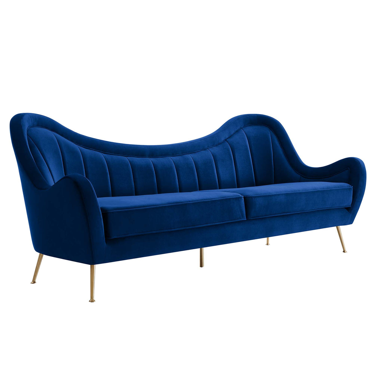 Victorian Channel Tufted Performance Velvet Sofa