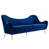 Victorian Channel Tufted Performance Velvet Sofa