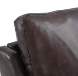28 Inch Mid-Century Modern Top-Grain Leather Armchair