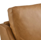 28 Inch Mid-Century Modern Top-Grain Leather Armchair