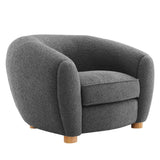 43 Inch Boucle Fabric Armchair in Charcoal