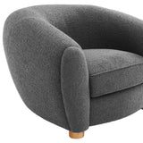 43 Inch Boucle Fabric Armchair in Charcoal