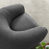 43 Inch Boucle Fabric Armchair in Charcoal