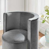 25 Inch Della Mid-Century Modern Performance Velvet Swivel Accent Chair