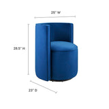 25 Inch Della Mid-Century Modern Performance Velvet Swivel Accent Chair