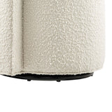 25 Inch Boucle Fabric Swivel Chair in Ivory