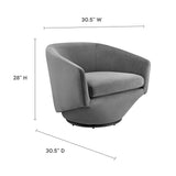 31 Inch Performance Velvet 360-Degree Swivel Accent Chair