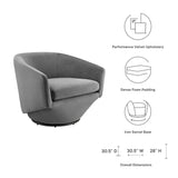 31 Inch Performance Velvet 360-Degree Swivel Accent Chair