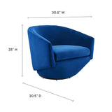 31 Inch Performance Velvet 360-Degree Swivel Accent Chair