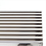 47 Inch Tubular Stainless Steel Bench with Linear Conduit Design in Silver