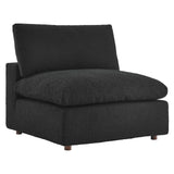 Down Filled Overstuffed Boucle Fabric Armless Chair 40 Inch
