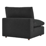 Down Filled Overstuffed Boucle Fabric Armless Chair 40 Inch