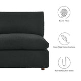 Down Filled Overstuffed Boucle Fabric Armless Chair 40 Inch