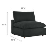 Down Filled Overstuffed Boucle Fabric Armless Chair 40 Inch