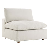Down Filled Overstuffed Boucle Fabric Armless Chair 40 Inch