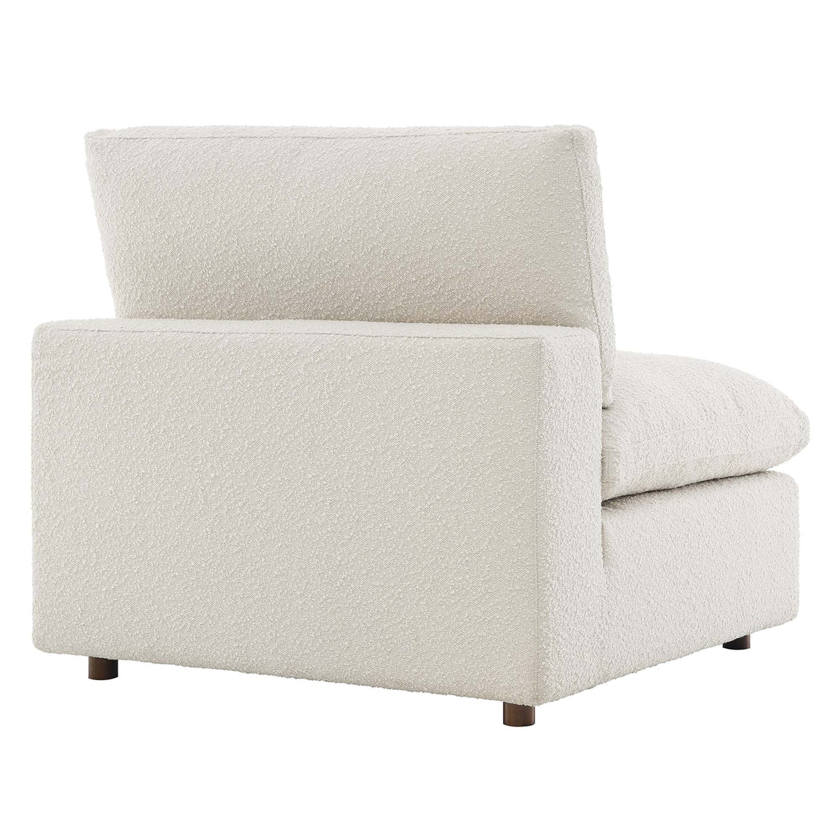 Down Filled Overstuffed Boucle Fabric Armless Chair 40 Inch