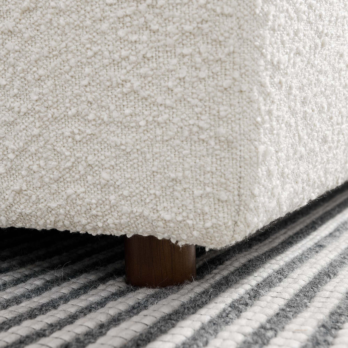 Down Filled Overstuffed Boucle Fabric Armless Chair 40 Inch
