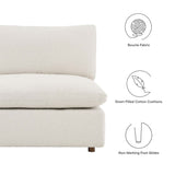Down Filled Overstuffed Boucle Fabric Armless Chair 40 Inch