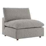 Down Filled Overstuffed Boucle Fabric Armless Chair 40 Inch